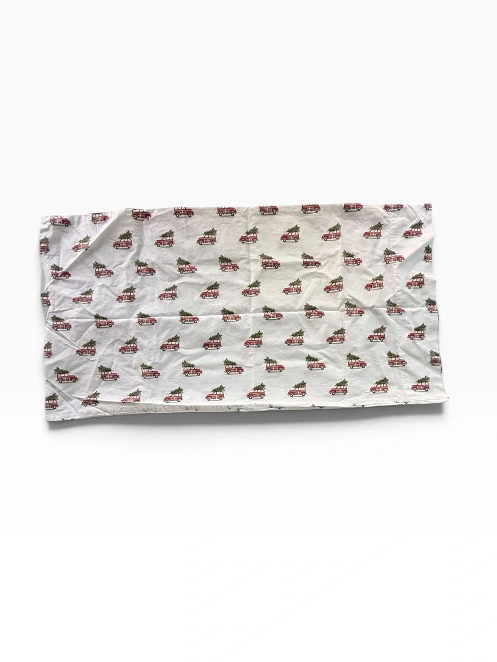 Pottery Barn Christmas Tree Woody Car King Pillowcase - 1 CASE